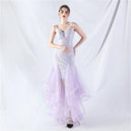 sequin slip tulle maxi dress Avalabel