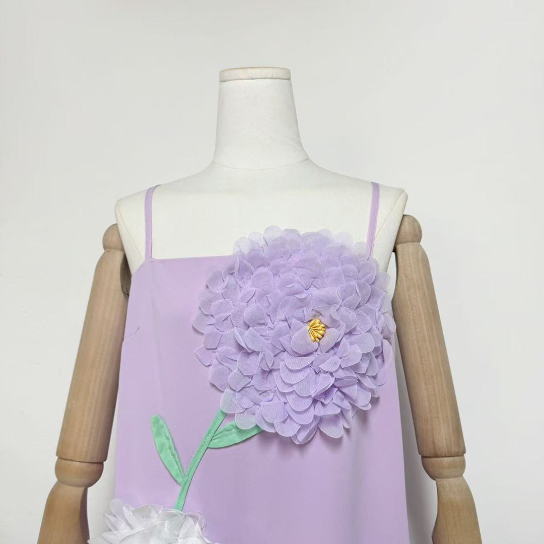 Kristin Buttercup Embroidered Maxi Dress in Purple Avalabel