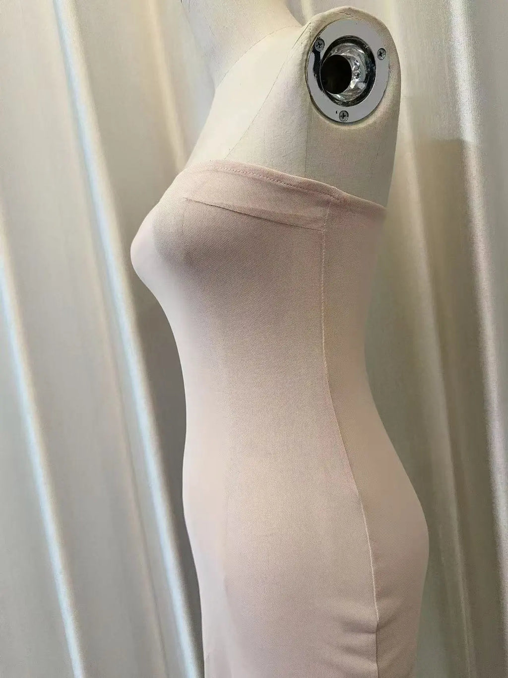 kimberley beige off-shoulder Sleeveless sequin jersey Maxi Dress Avalabel