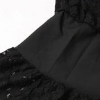 vanessa Long Sleeves Layered Lace Mini Dress in black Avalabel