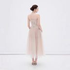 Alani Apricot Lace Mermaid Spaghetti Strap Tulle Dress Avalabel