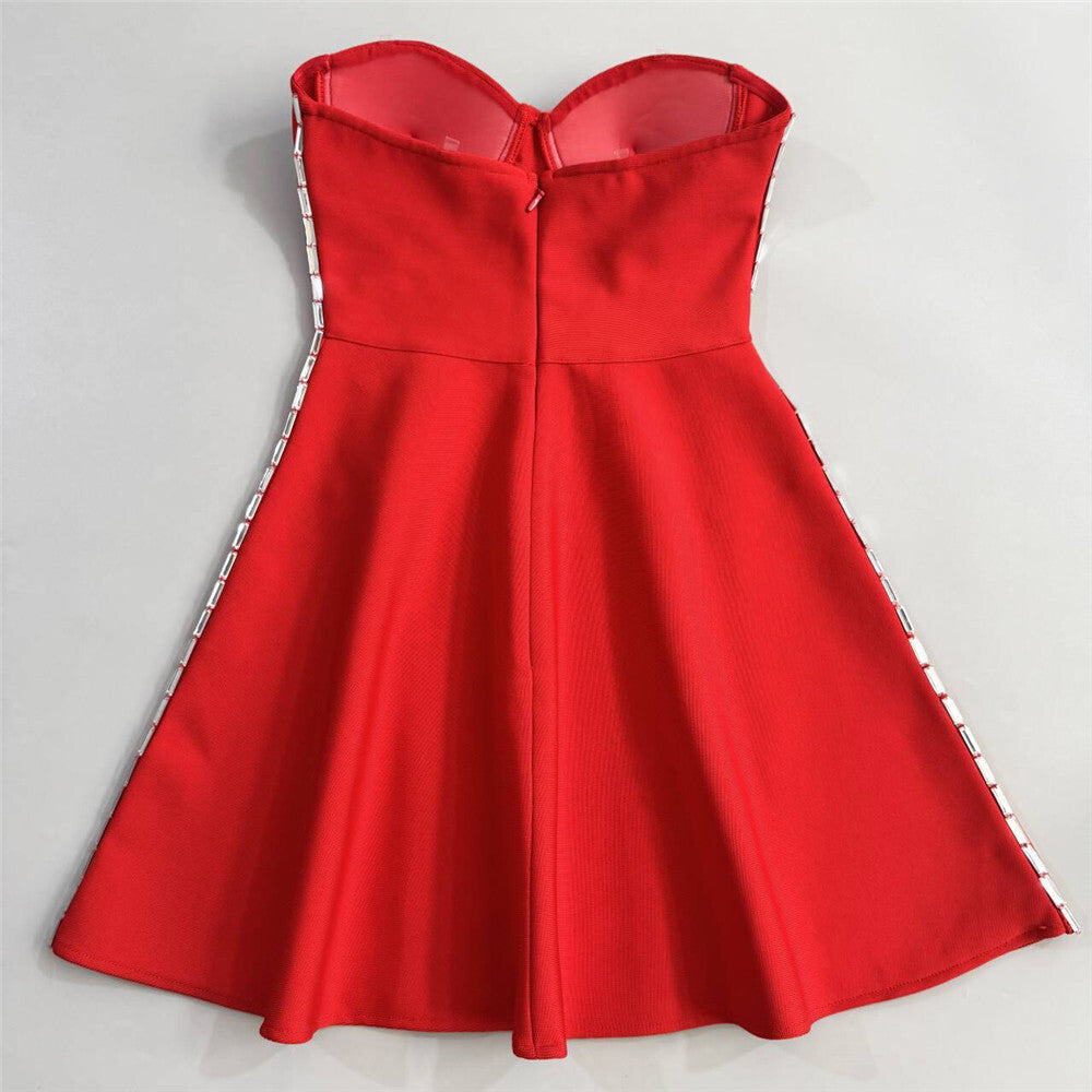 julie Strapless Diamond Bandage Mini Dress Avalabel