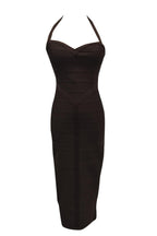 Chocolate Halter Bodycon Midi Bandage Dress Avalabel