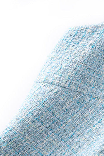 Halter Neck Tweed Vest Mini Dress in Blue Avalabel