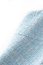 Halter Neck Tweed Vest Mini Dress in Blue Avalabel