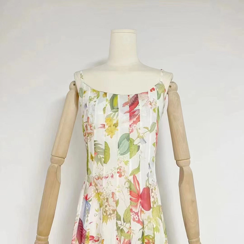 Multicolor Floral Print Fauna Gazar Gown Avalabel