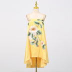 Edwina Applique Floral Embroidered Mini Dress in Yellow Avalabel