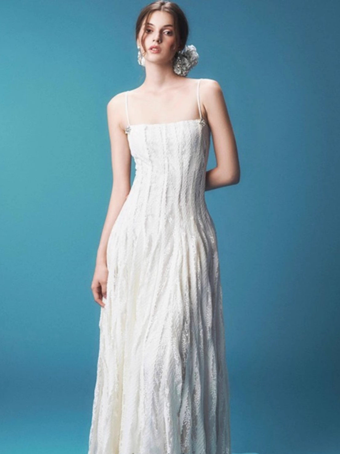 Suspender Bandeau Lace Maxi Dress Avalabel