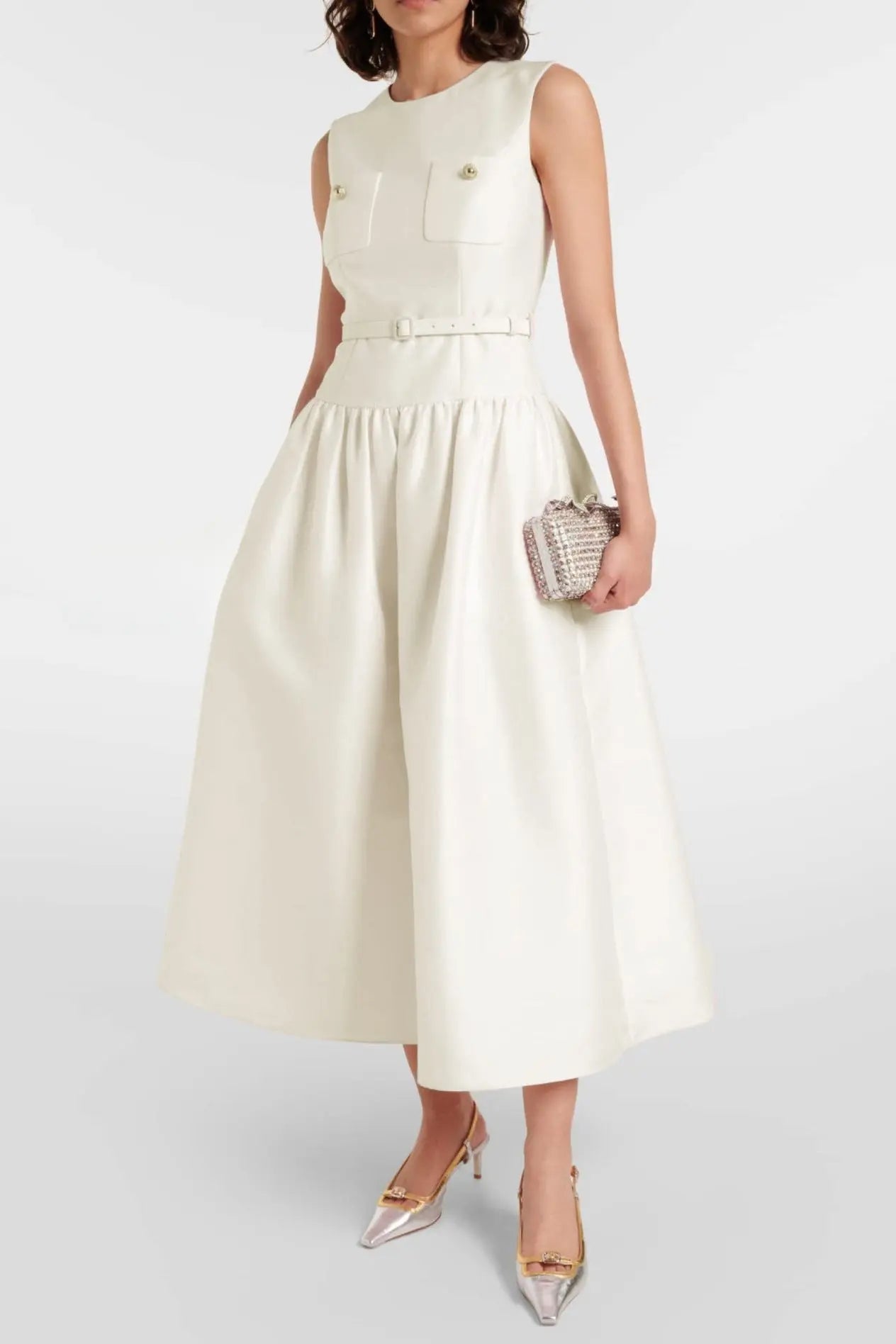 Jocelyn Bowknot-Side Bandage Strapless Maxi Dress in Apricot Avalabel