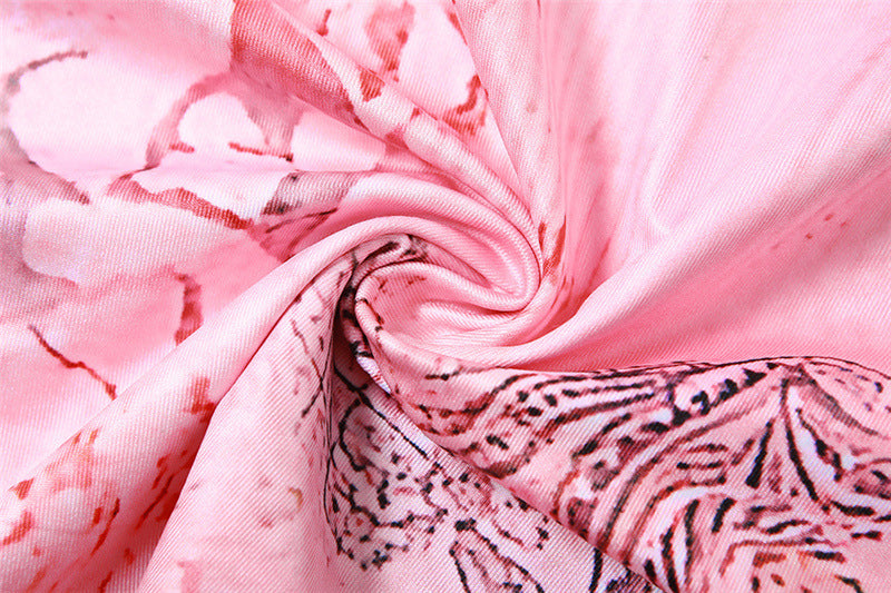 Printed Strappy Butterfly Backless Plunge Sheath Slip Maxi Dress Avalabel