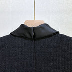 tabitha Boucle Collared tweed Mini Dress in black Avalabel