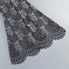 Shnovia Blue Strapless Embroidered Lace Maxi Dress with Gloves Avalabel
