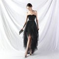 Strapless feather tulle midi dress Avalabel