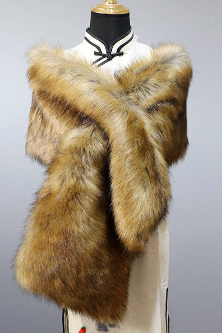 victoria Faux Fur Shawl Avalabel