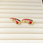 retro gold- red earring