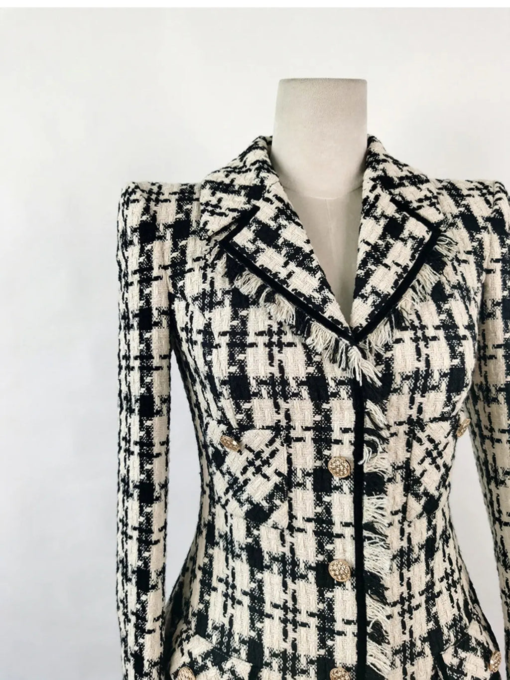 Ophelia Houndstooth Tweed Mini Dress Avalabel