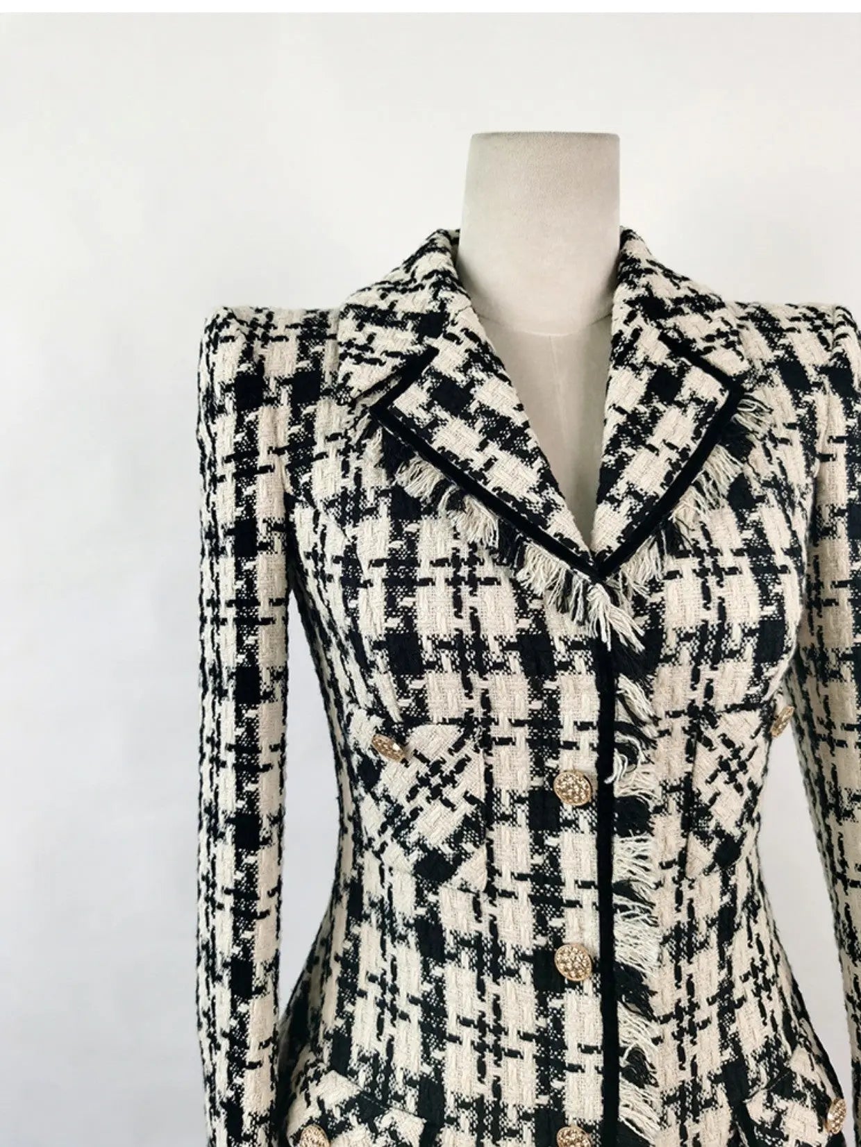 Ophelia Houndstooth Tweed Mini Dress Avalabel
