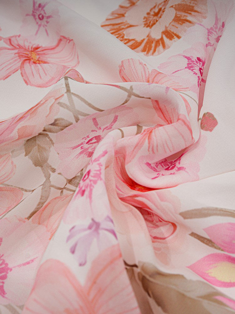 White Floral Flying Sleeves Maxi Dress Avalabel