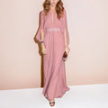 Pink Long-Sleeved Maxi Dress Avalabel