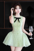 Eleanore Sleeveless Embroidered Mini Dress in Green Avalabel