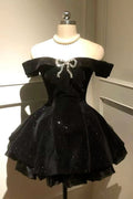 Off-the-Shoulder Bowknot Mini Prom Dresses Avalabel