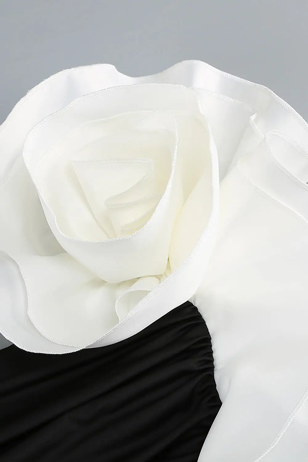 judy One Shoulder Peony Ruffle Gown in black Avalabel