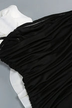 judy One Shoulder Peony Ruffle Gown in black Avalabel