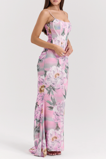 letitia Floral Corset Maxi Dress