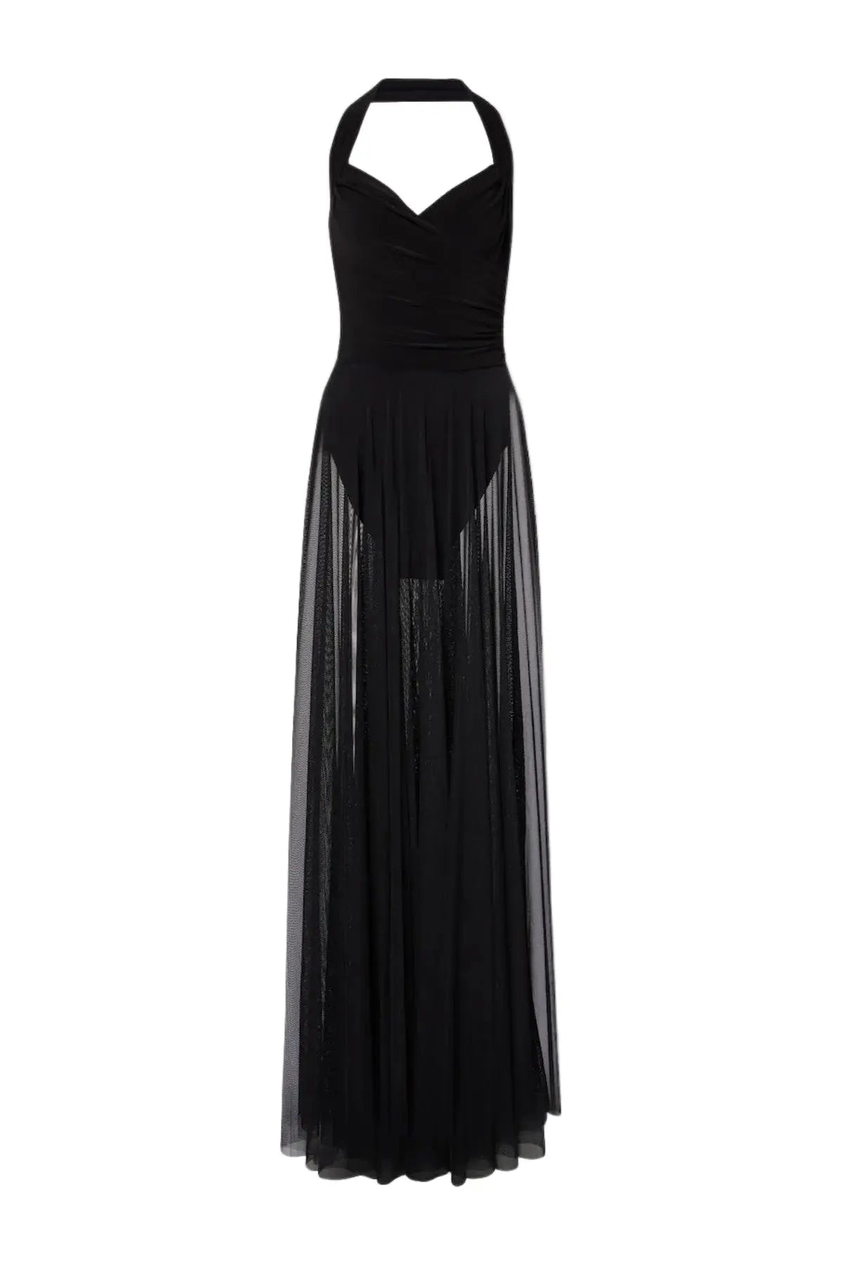Ornan Halter Mesh Maxi Dress Avalabel