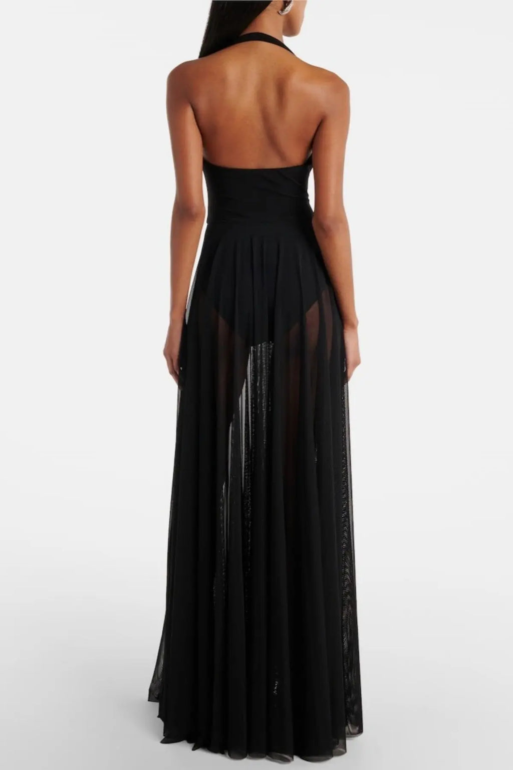 Ornan Halter Mesh Maxi Dress Avalabel
