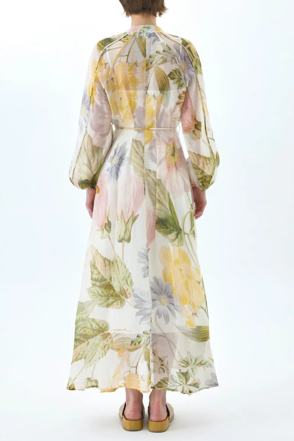 victoria colorful floral print lantern sleeve maxi dress Avalabel