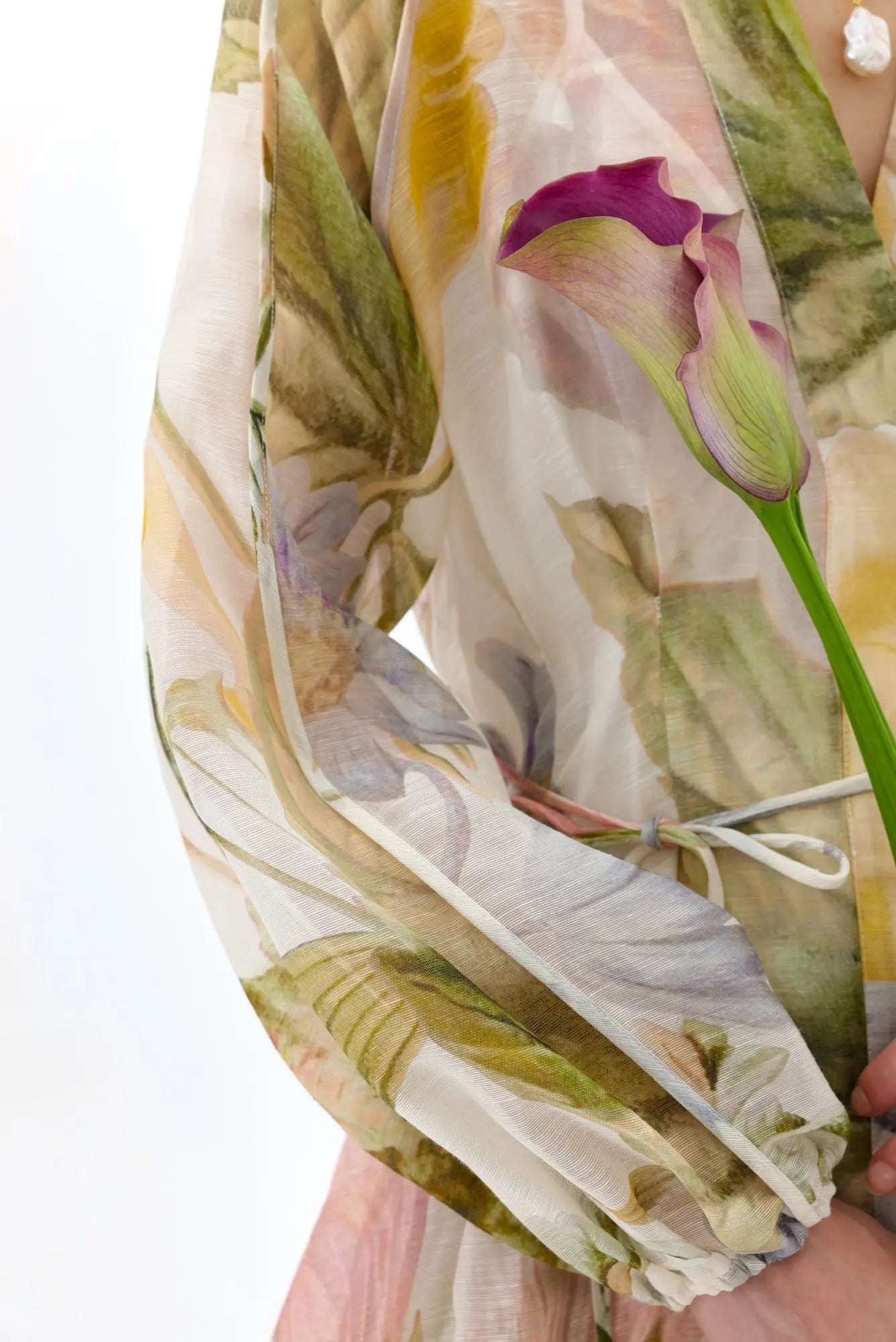victoria colorful floral print lantern sleeve maxi dress Avalabel