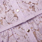 Lilac Lace Button Front Midi Dress Avalabel