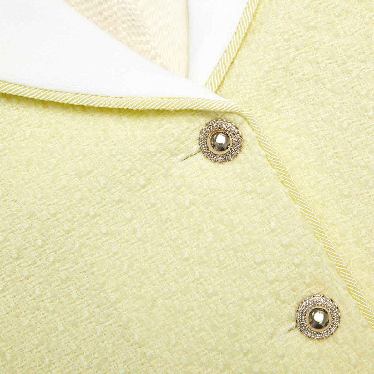 sigrid Boucle Contrast Collar Jacket in Yellow Avalabel