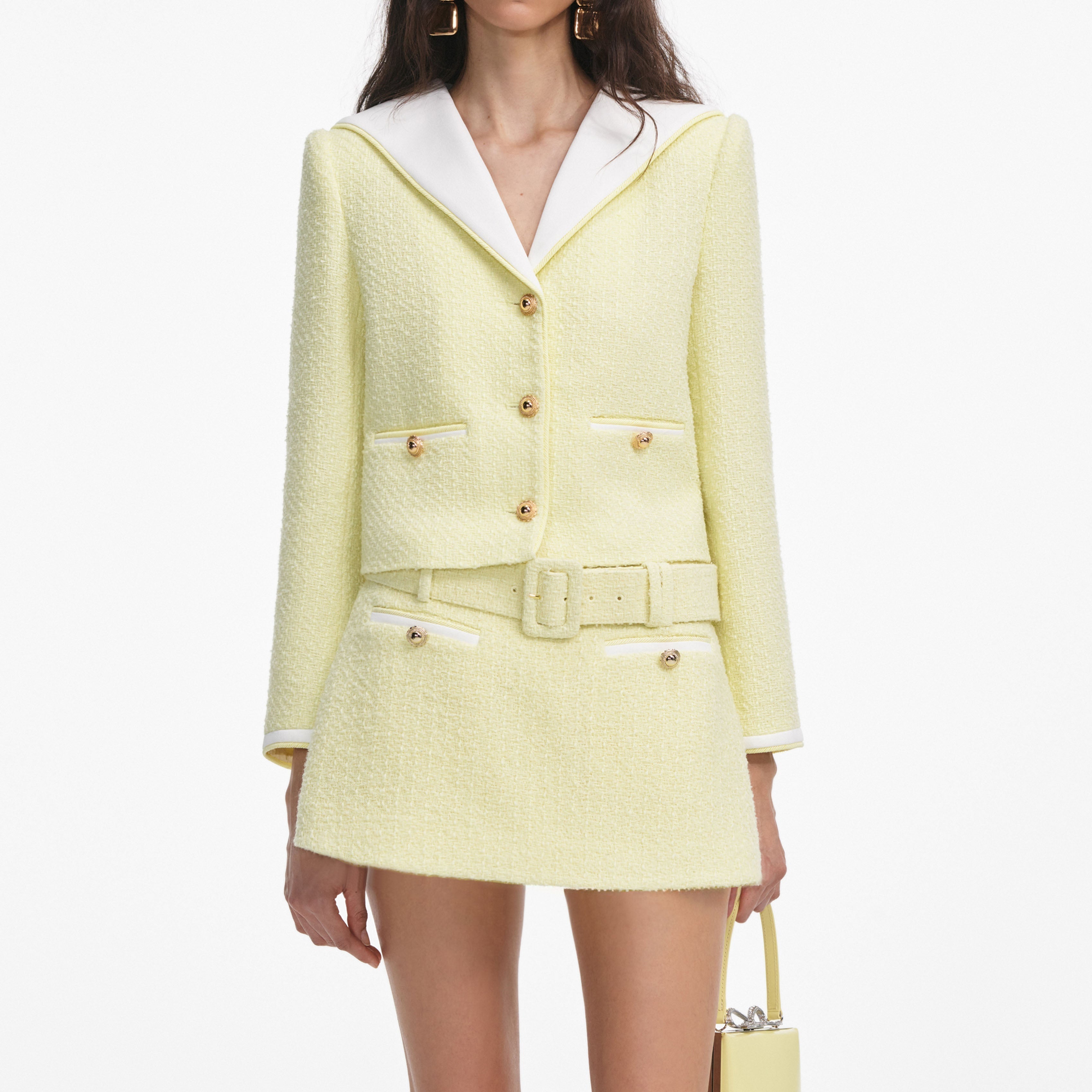 sigrid Boucle Skort in Yellow Avalabel