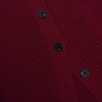 tiffany Burgundy Cut Out Rib Knit Midi Dress Avalabel