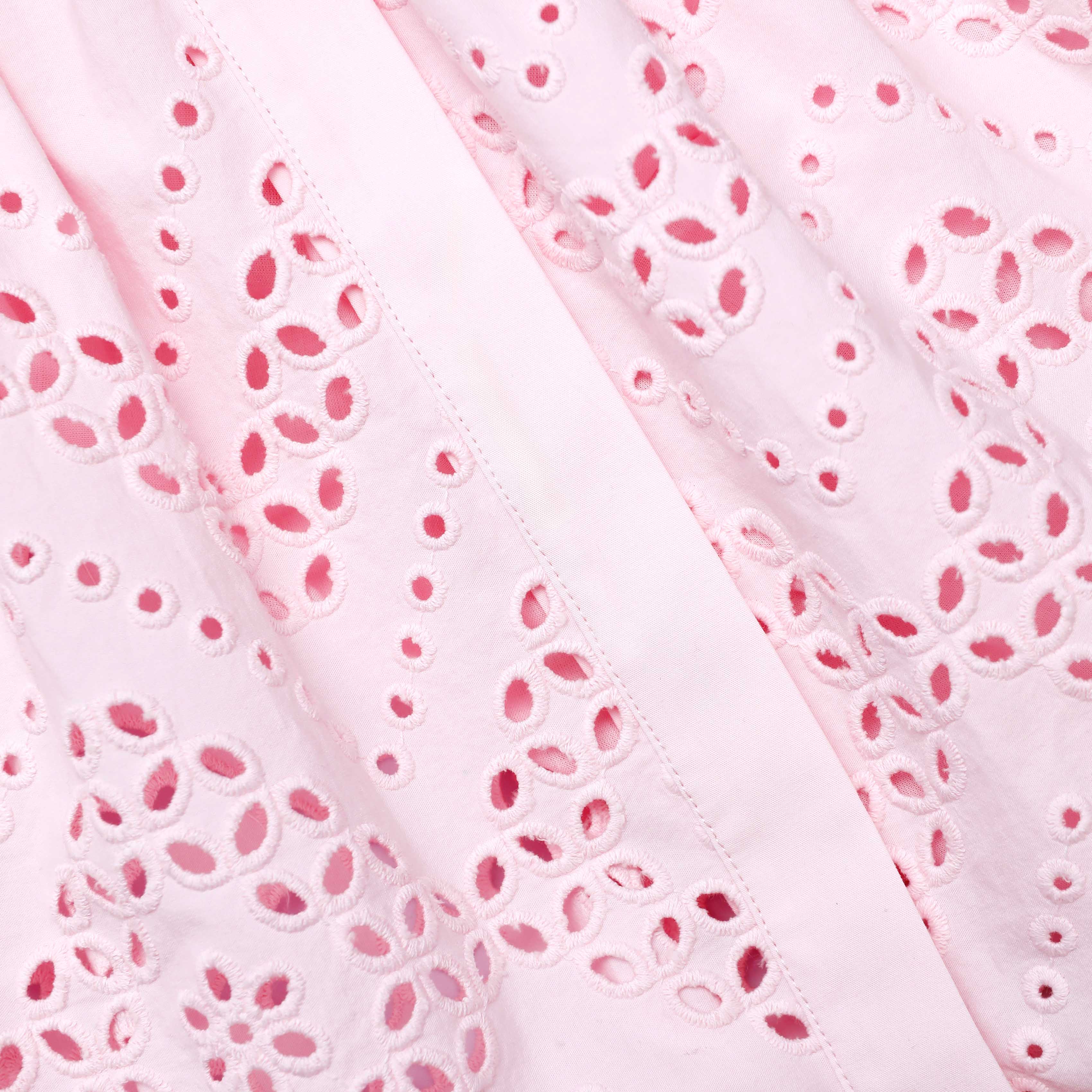 cheryl Pink Cotton Broderie Mini Dress Avalabel