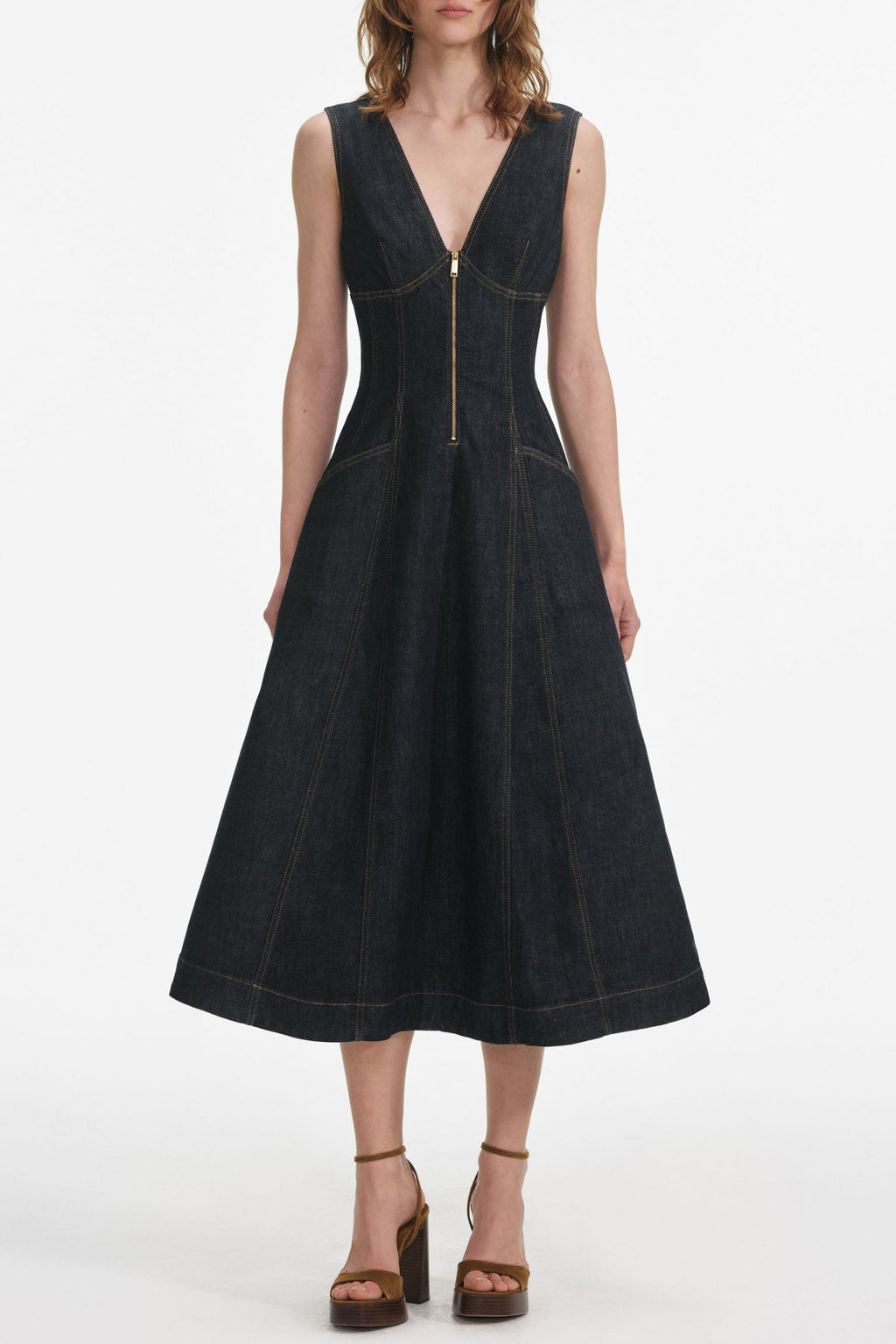 sally Indigo Denim Midi Dress Avalabel