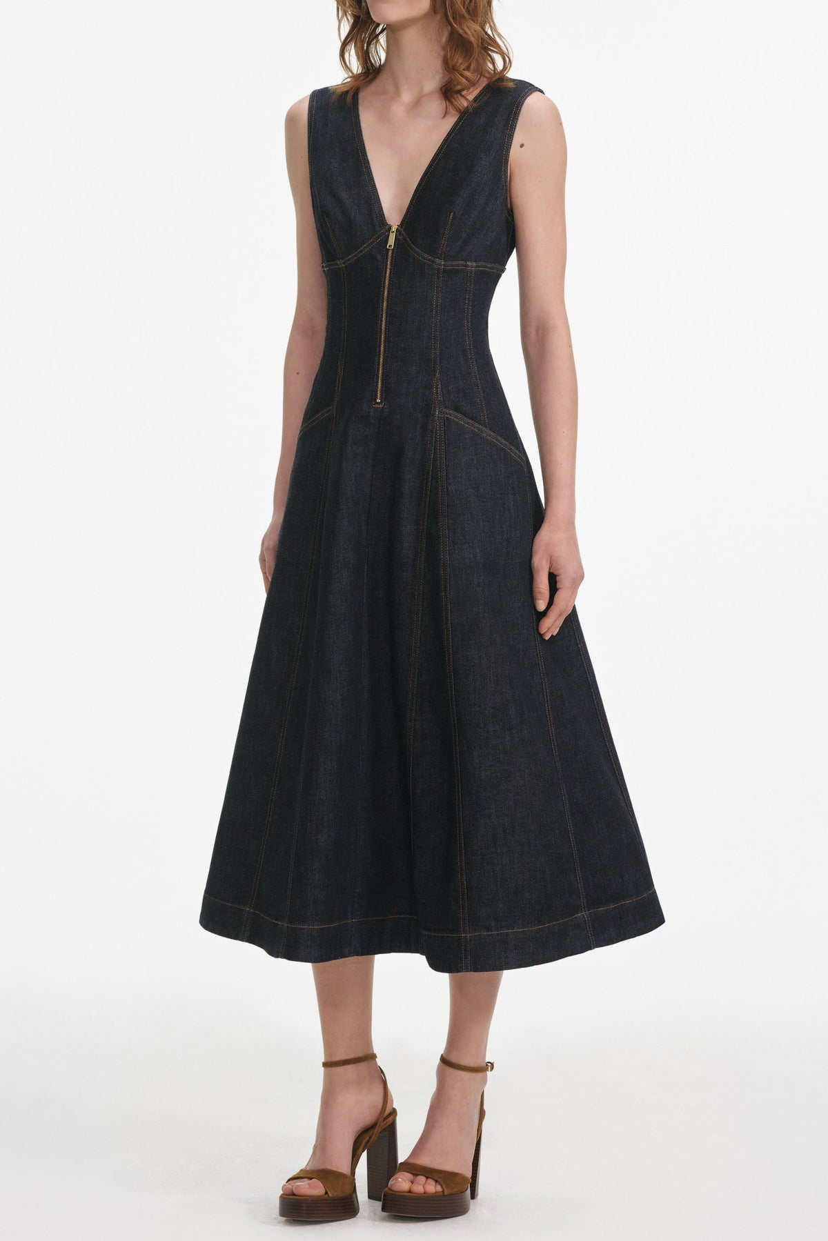 sally Indigo Denim Midi Dress Avalabel