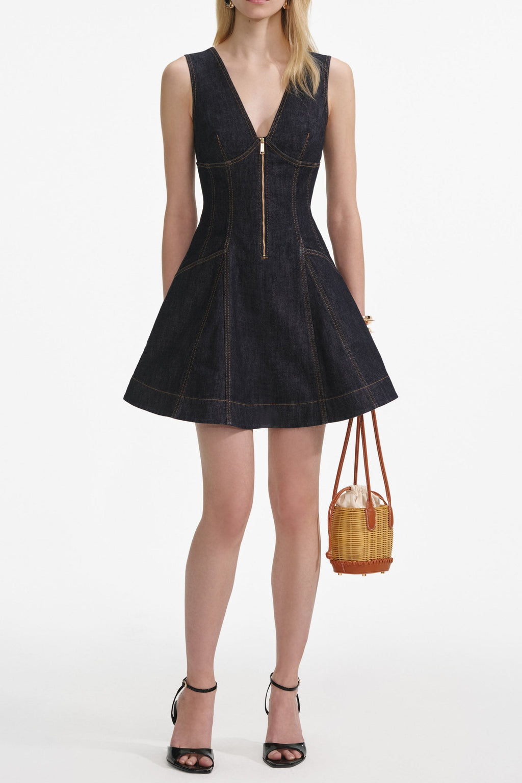 elizabeth Indigo Denim Mini Dress Avalabel