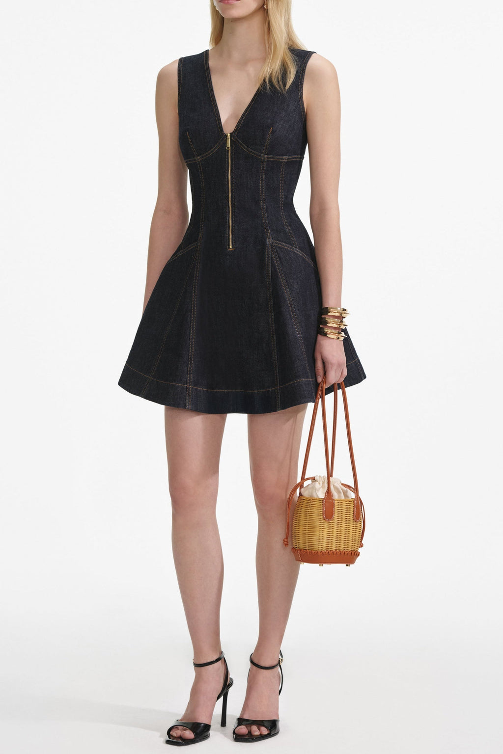 elizabeth Indigo Denim Mini Dress Avalabel