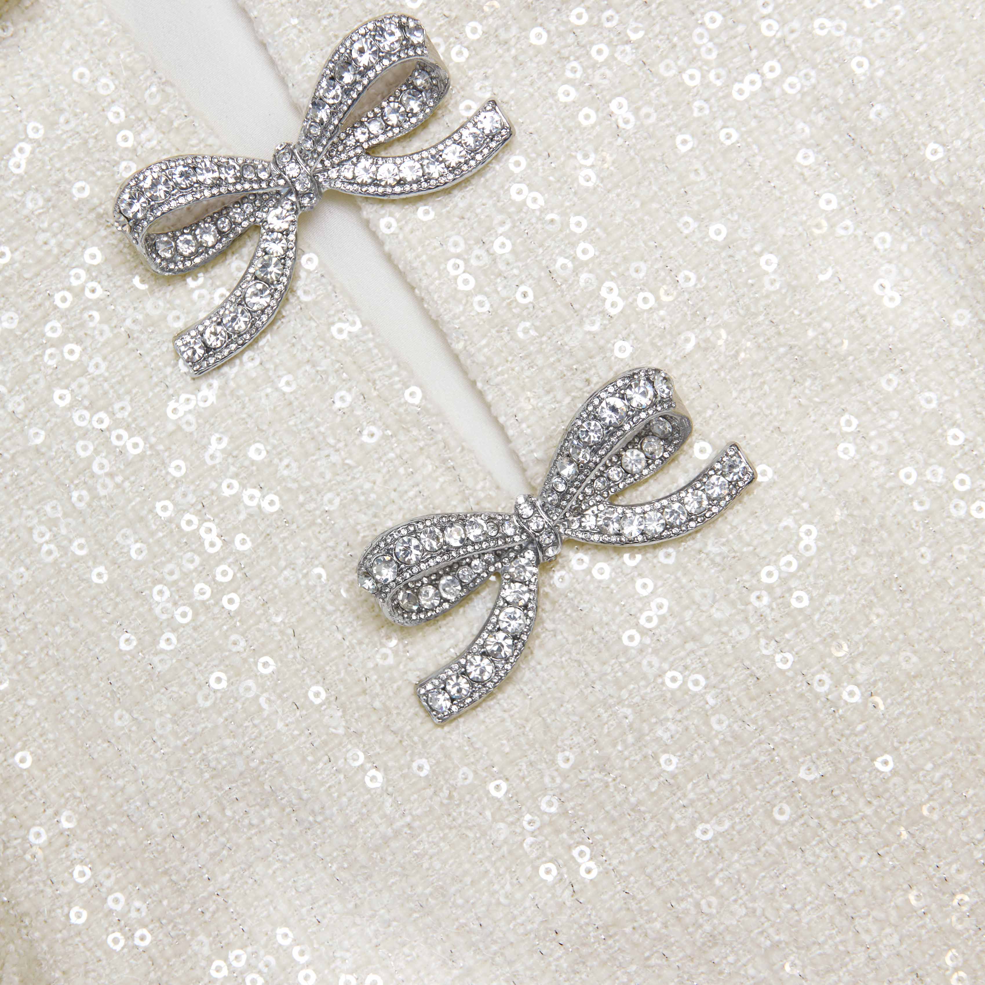 Deirdre Cream Boucle Bow Mini Dress Avalabel