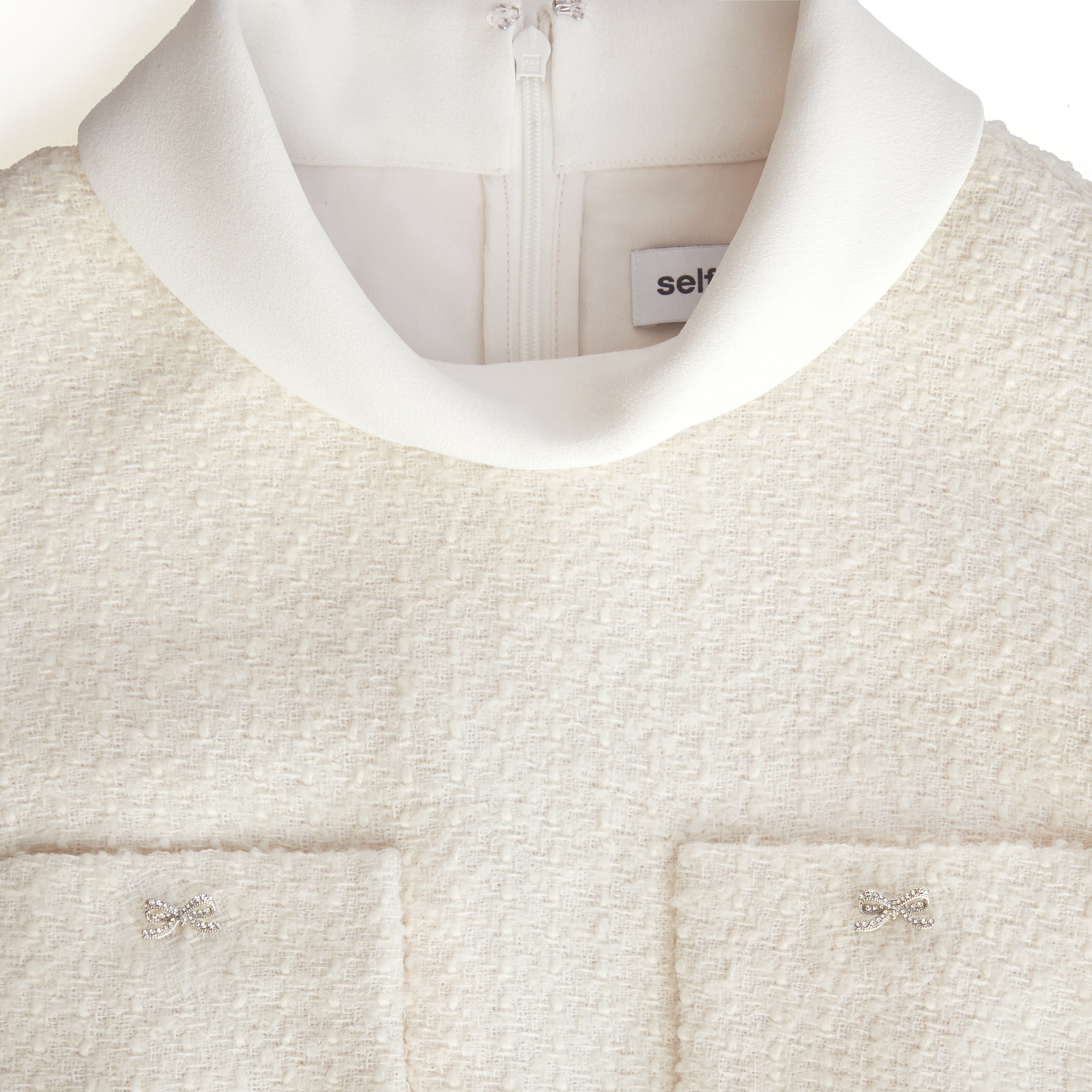 zoe Cream Boucle Sleeveless Midi Dress Avalabel