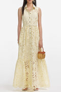 ingrid Yellow Lace Maxi Dress Avalabel