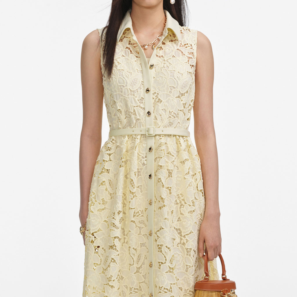 ingrid Yellow Lace Maxi Dress Avalabel