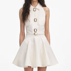 patricia Cream Linen Mini Dress Avalabel
