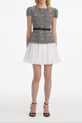 Houndstooth Mini Dress Avalabel