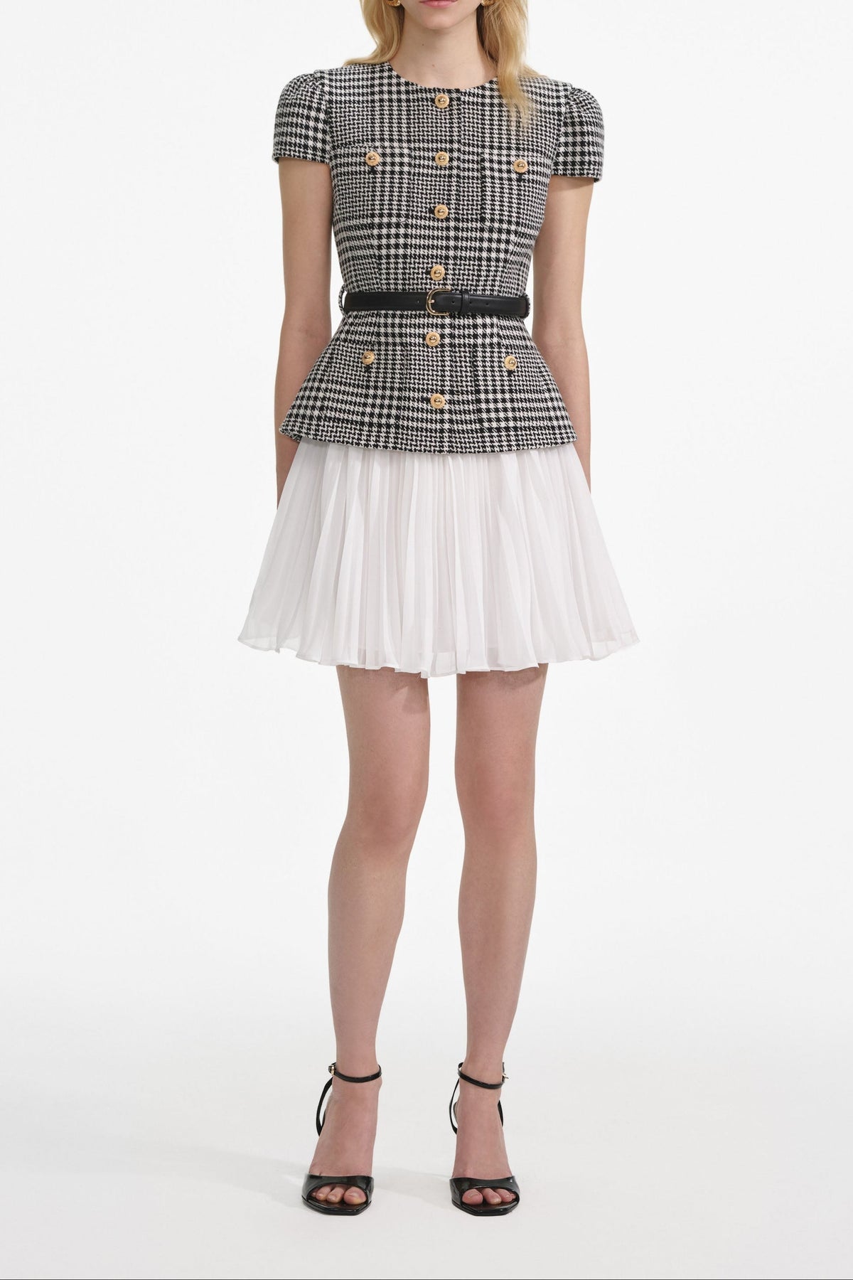 Houndstooth Mini Dress Avalabel