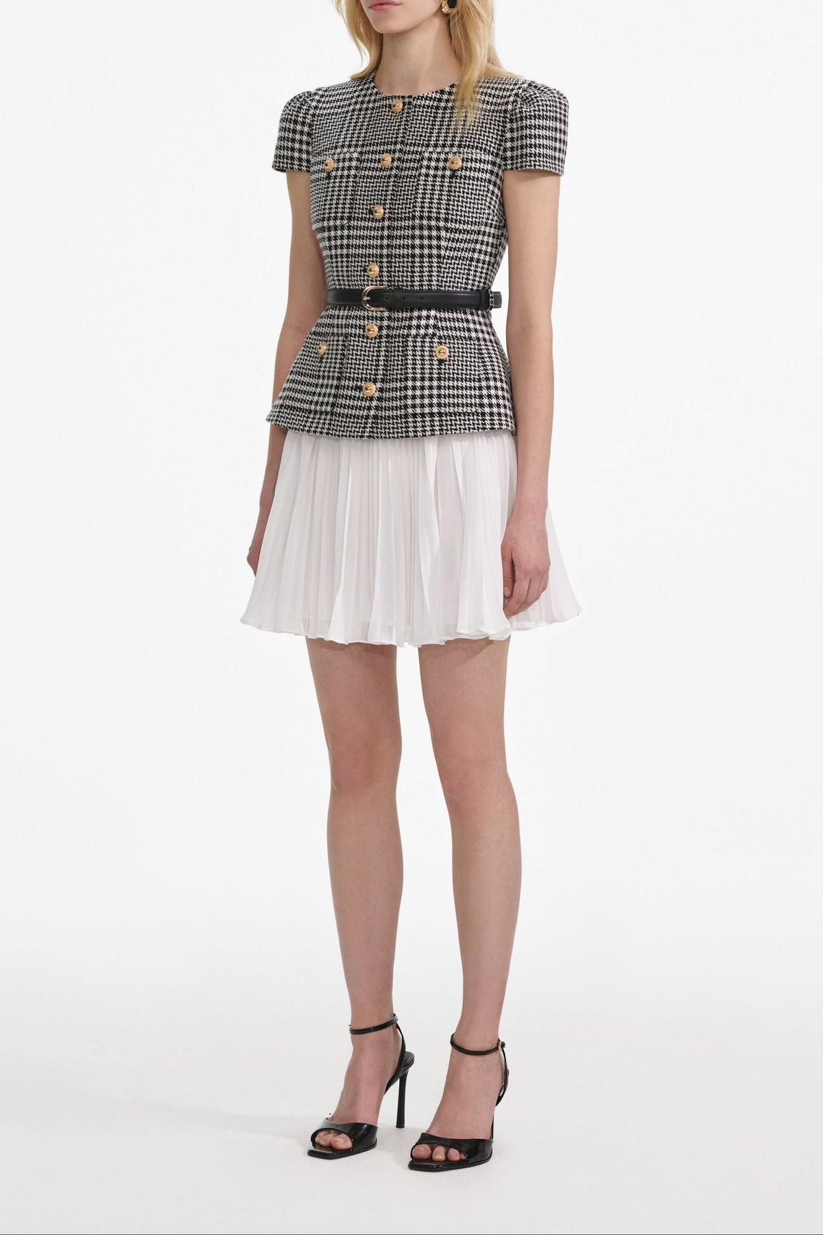 Houndstooth Mini Dress Avalabel