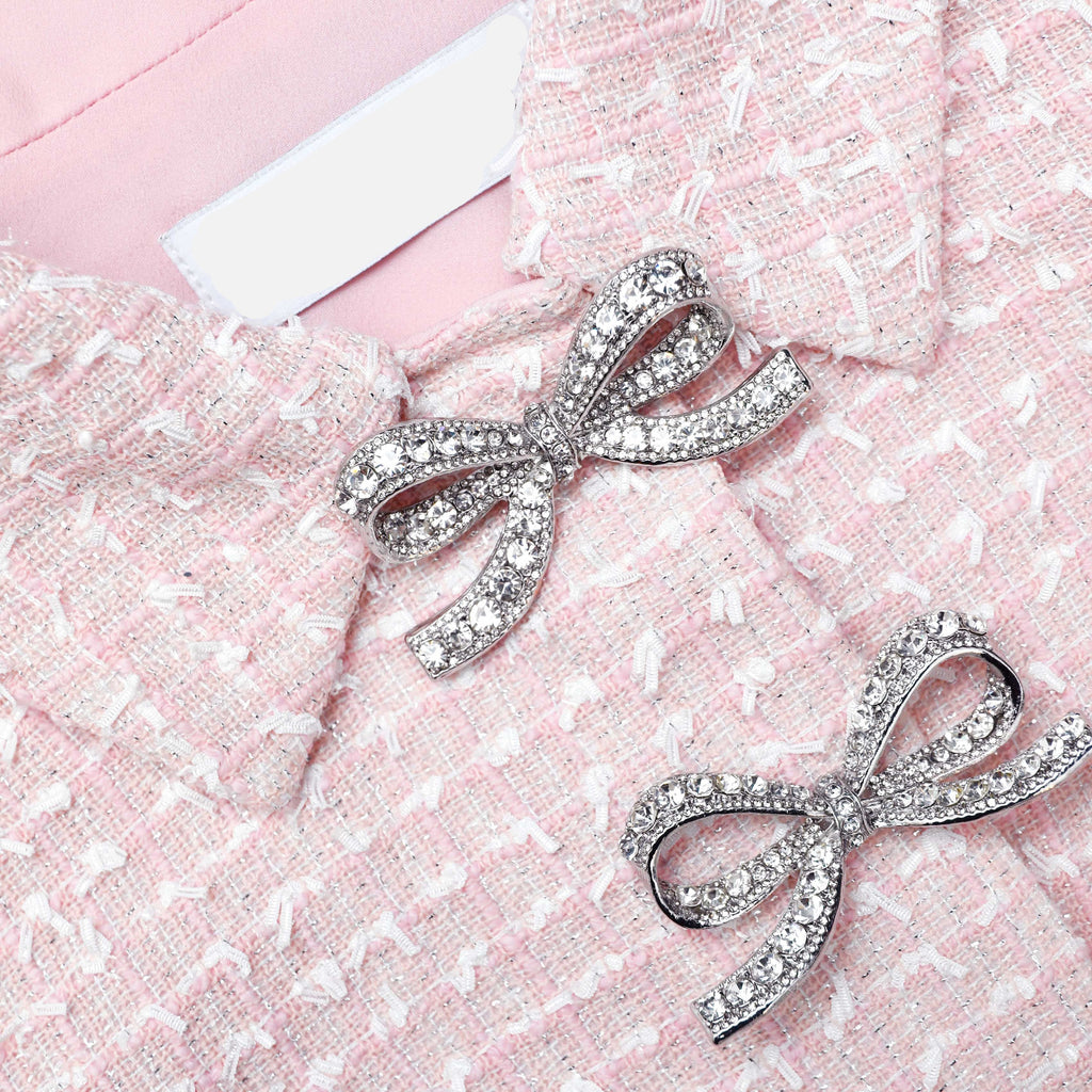 gill Pink Boucle Midi Dress Avalabel